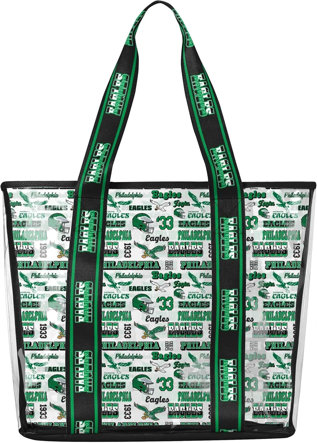 FOCO NFL Team Logo Repeat Retro Print Clear Tote Bag