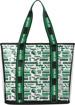 FOCO NFL Team Logo Repeat Retro Print Clear Tote Bag
