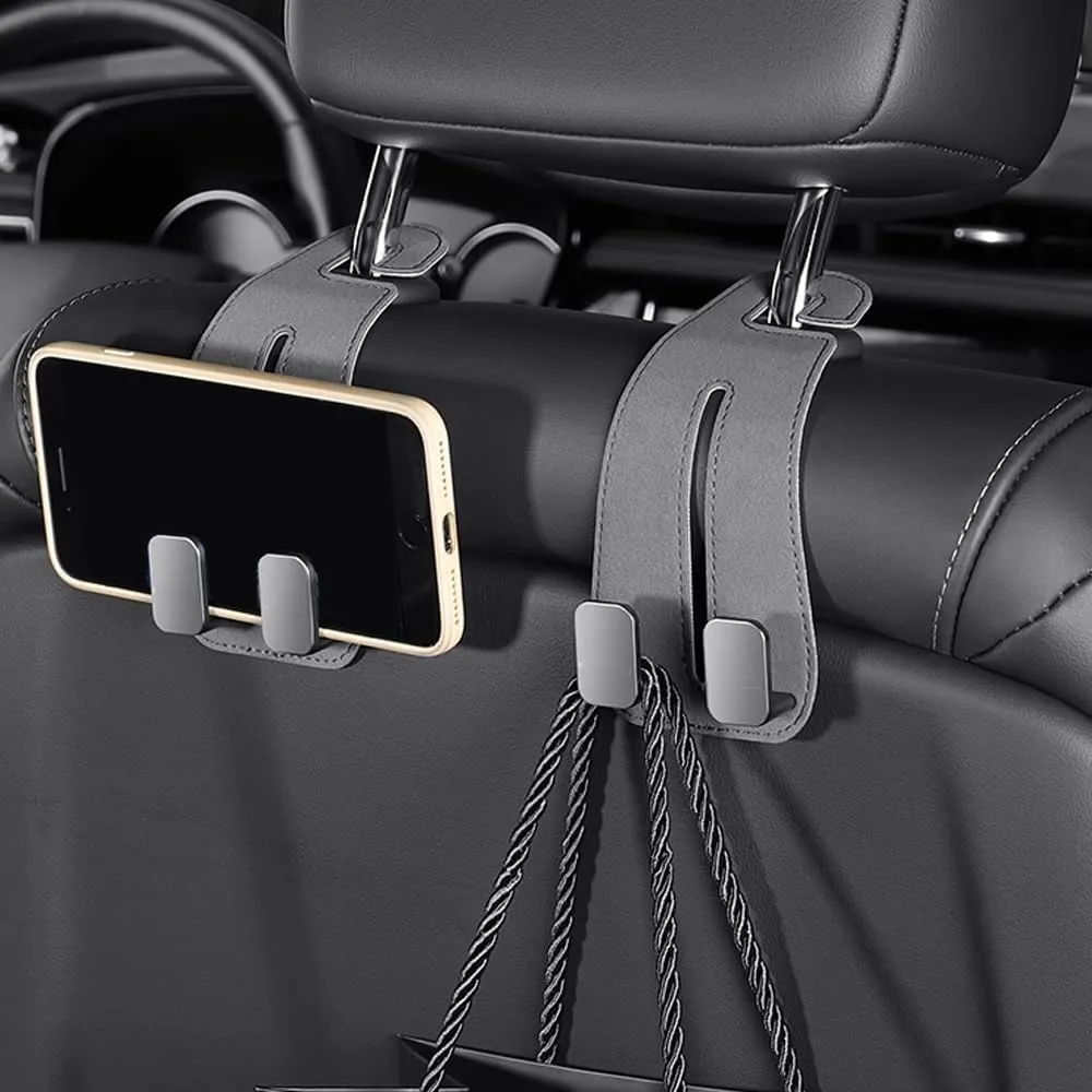 for Citroen Ds7 Ds7 Crossback 2018 2019 2020 Car Seat Hooks,Car Storage Hooks Back Seat Headrest Hanger Backrest Hooks for Bags, Purses, Handbags,D Grey