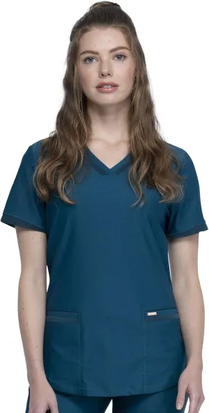 Form Scrubs for Women, Stretchy V-Neck Knit Scrub Top CK840