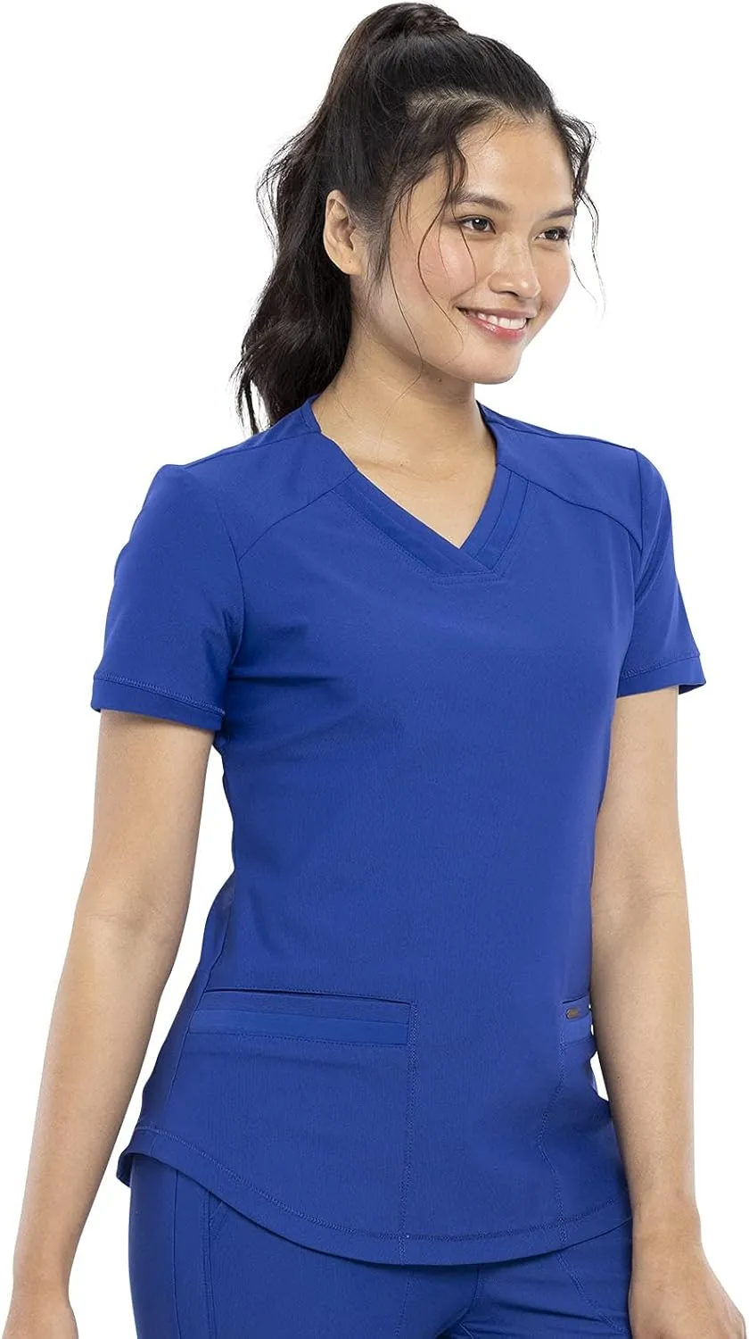 Form Scrubs for Women, Stretchy V-Neck Knit Scrub Top CK840