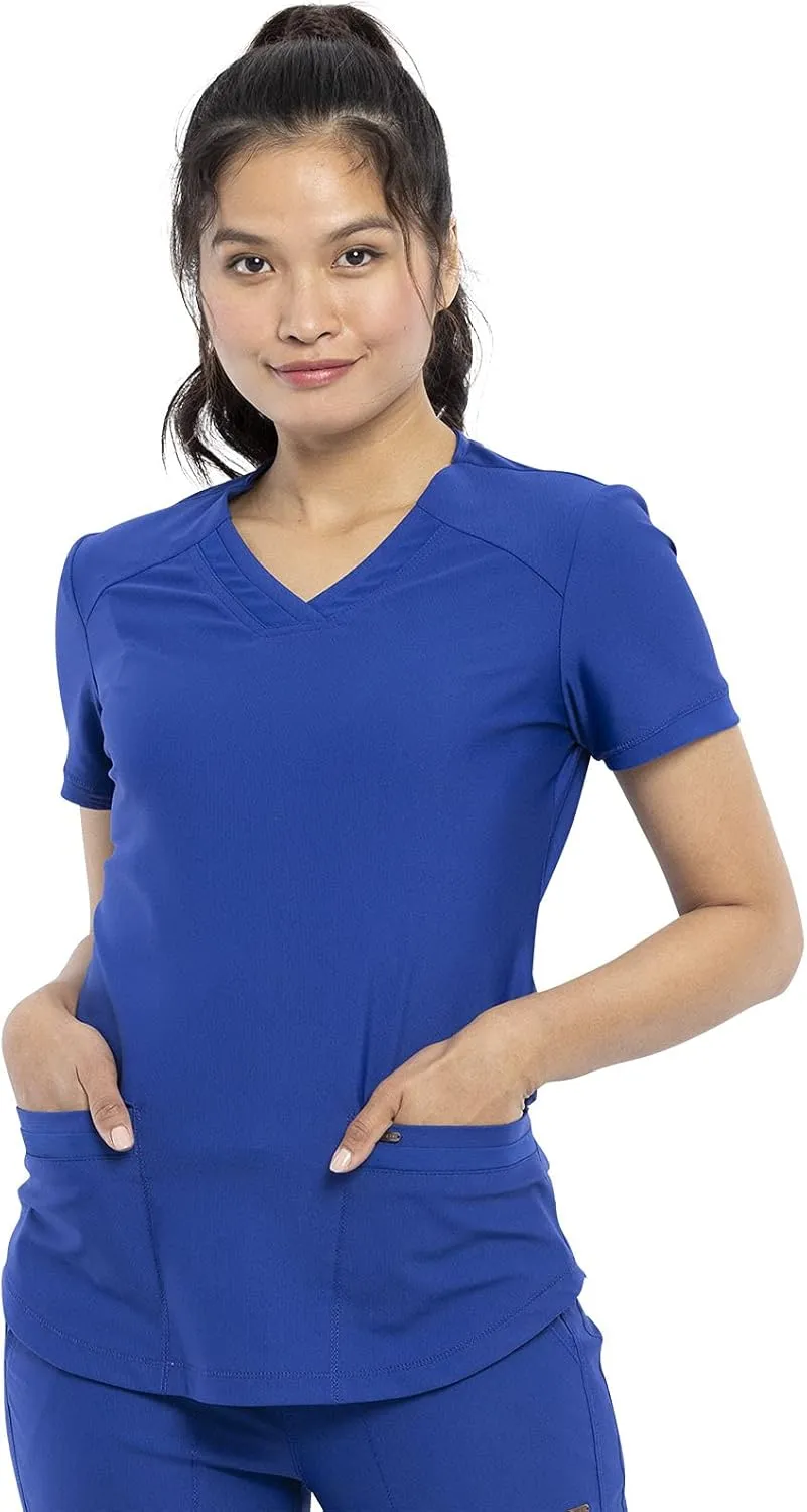 Form Scrubs for Women, Stretchy V-Neck Knit Scrub Top CK840