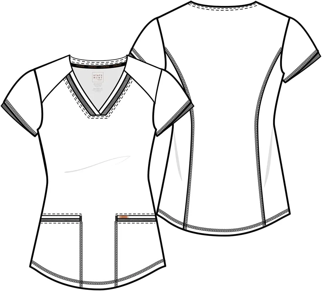 Form Scrubs for Women, Stretchy V-Neck Knit Scrub Top CK840
