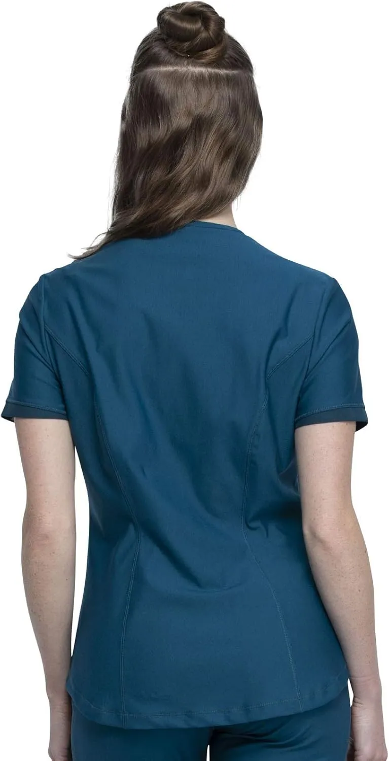 Form Scrubs for Women, Stretchy V-Neck Knit Scrub Top CK840