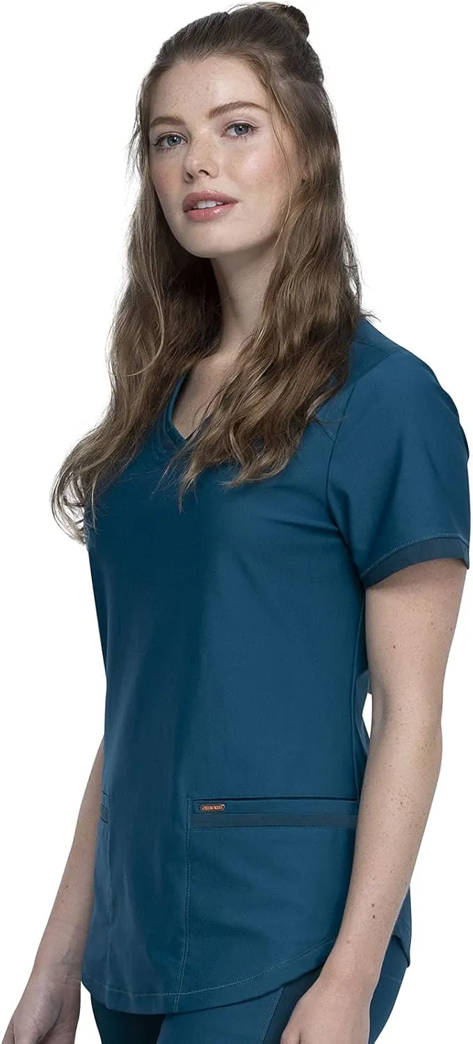 Form Scrubs for Women, Stretchy V-Neck Knit Scrub Top CK840