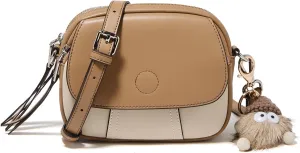 FOXLOVER Small Fashion Crossbody Bags for women with Tassel Zip Designer Mini Leather Shoulder Purse
