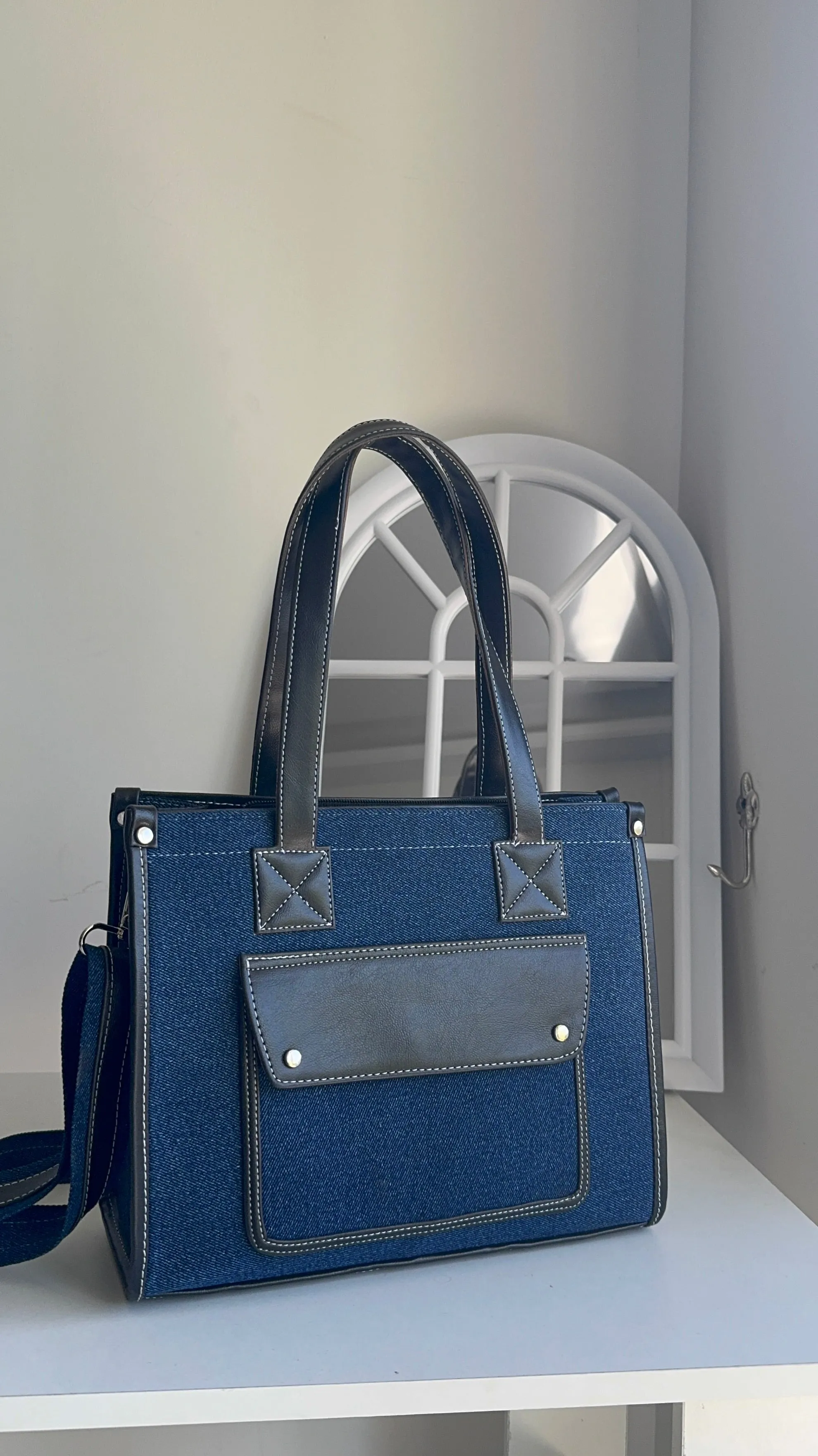 Front pocket denim bag