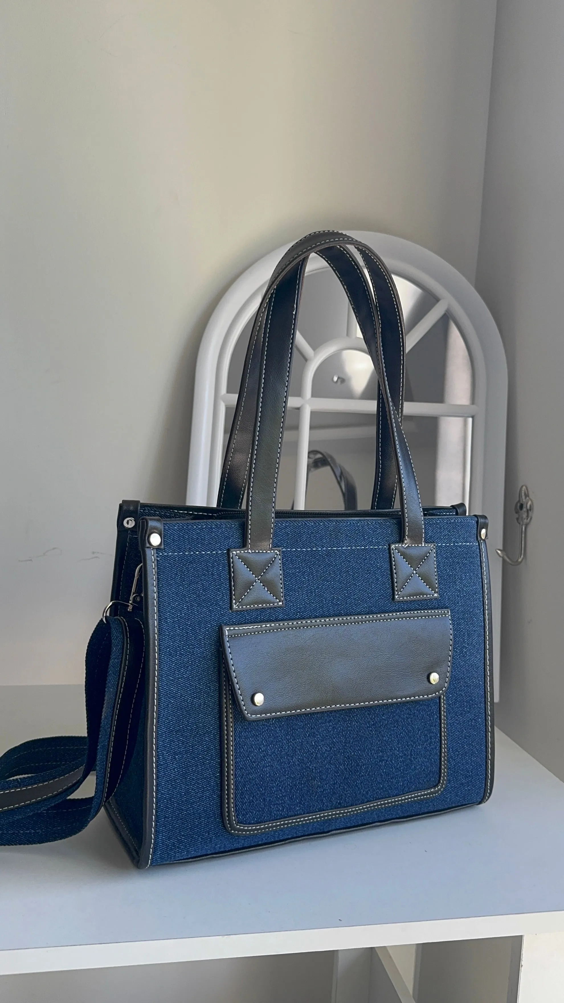 Front pocket denim bag
