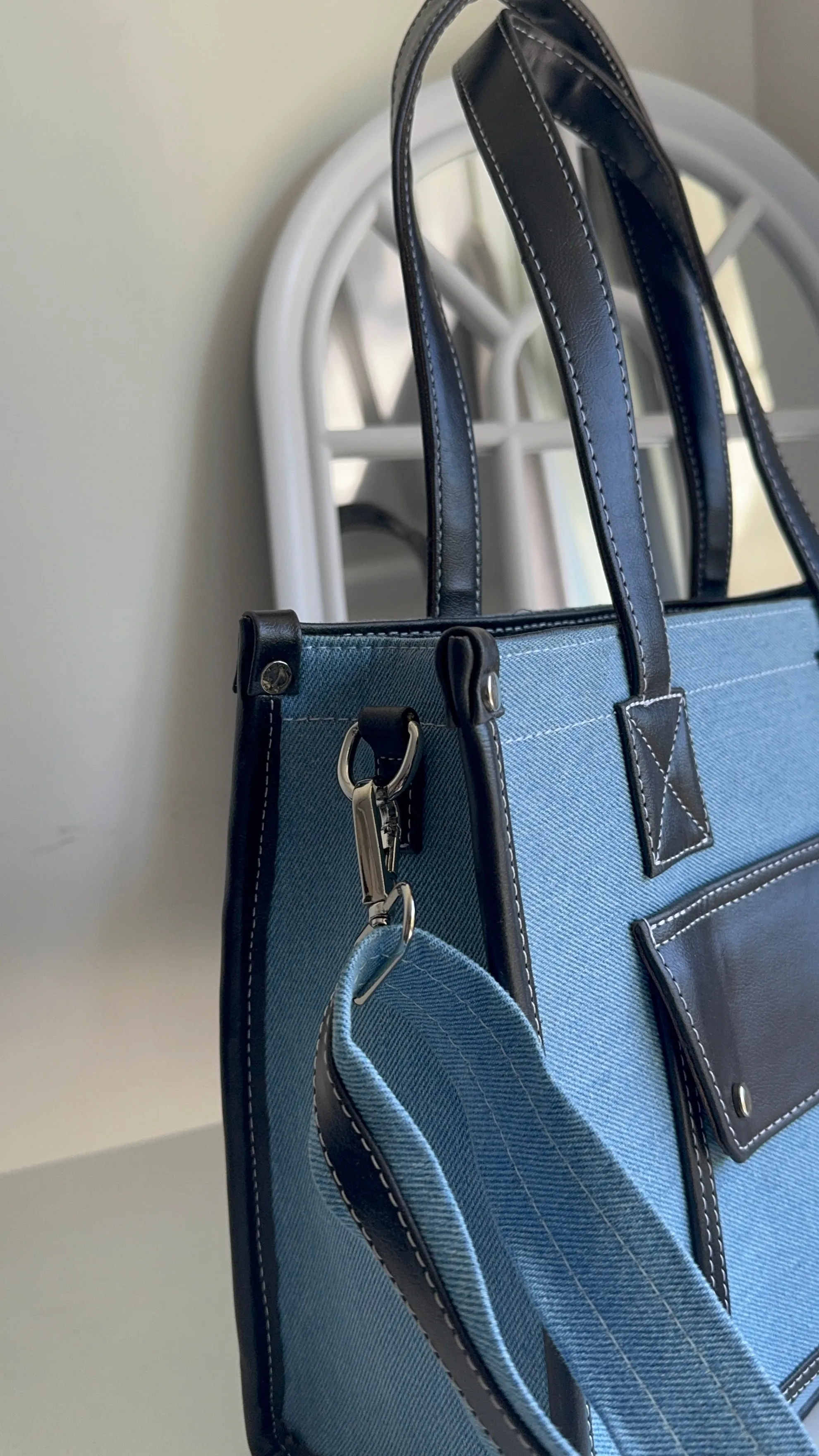 Front pocket denim bag