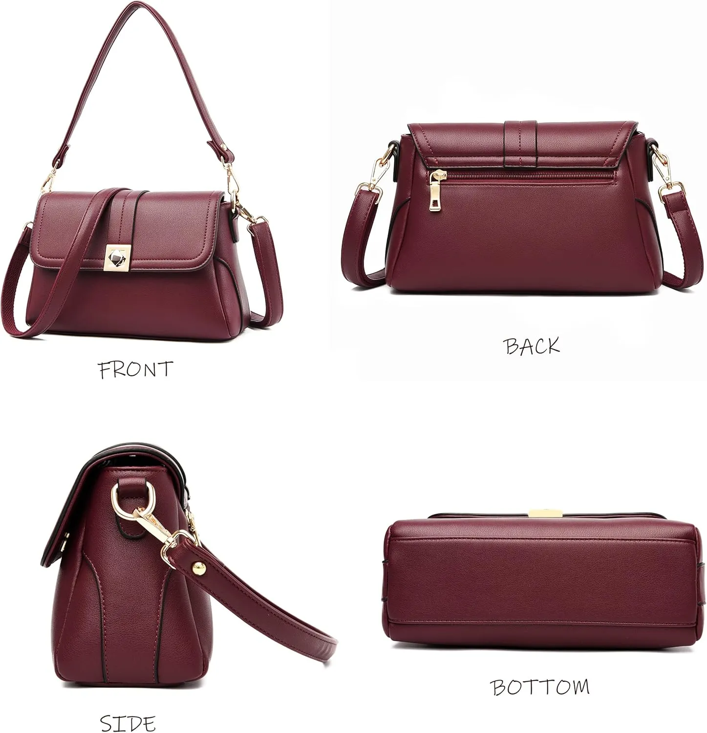 FSD.WG Women Tassel Zipper Pocket Crossbody Bag Shoulder Purse Fashion Travel Bag with Multi Pockets