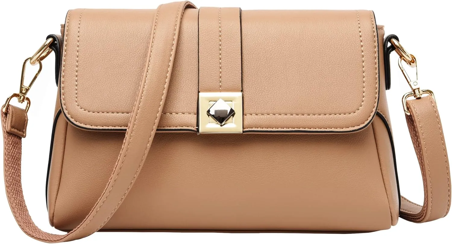 FSD.WG Women Tassel Zipper Pocket Crossbody Bag Shoulder Purse Fashion Travel Bag with Multi Pockets