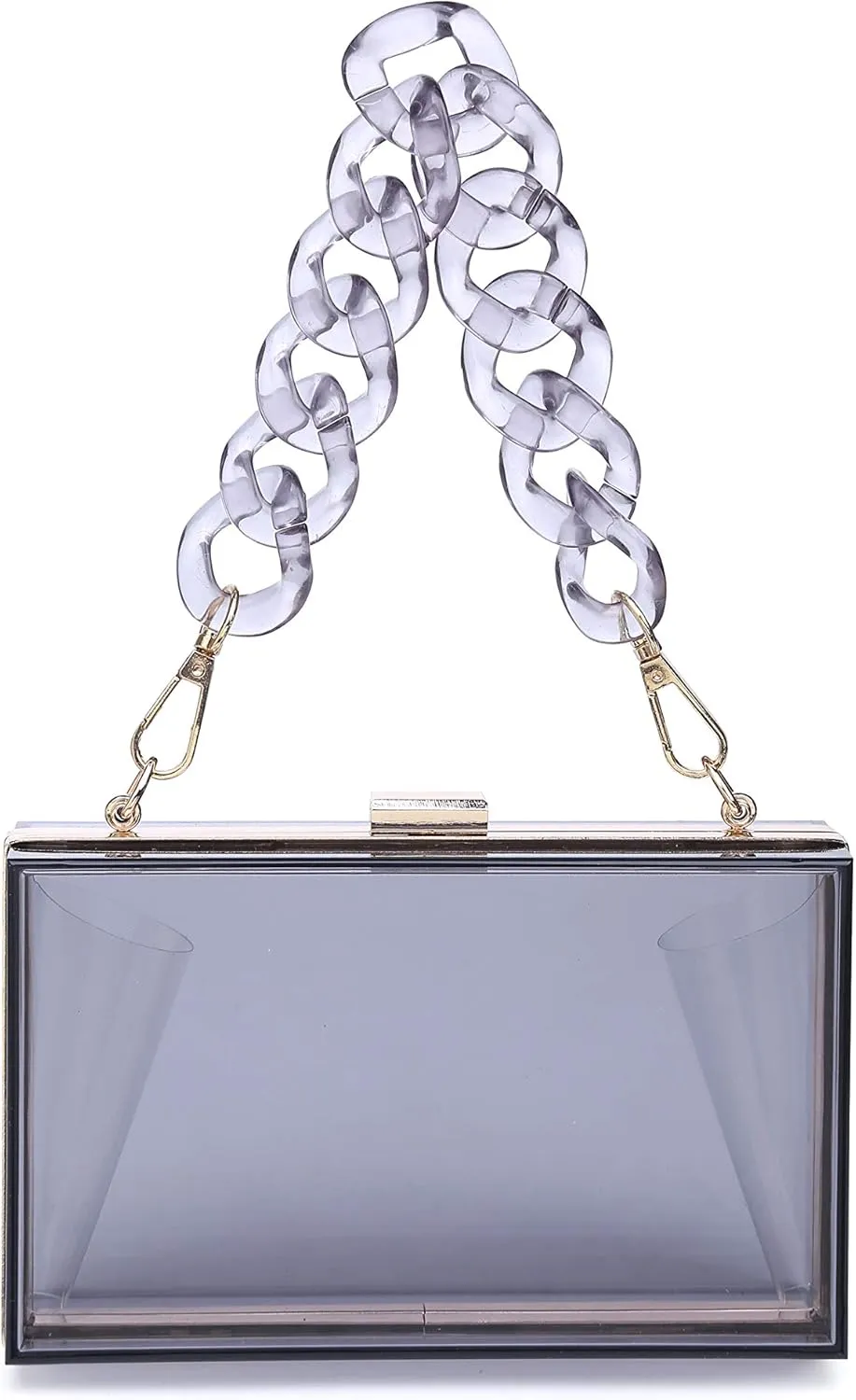 Funky Junque Box Clutch Purse: Transparent Smoke