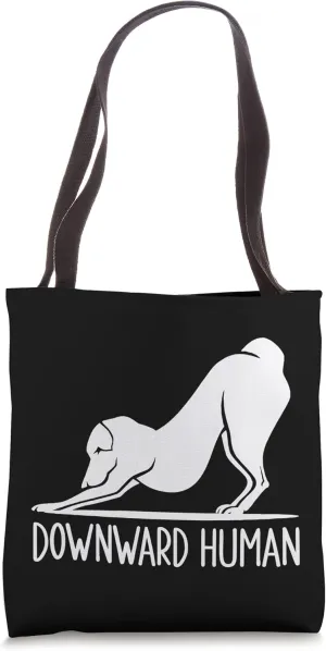 Funny Downward Human Dog Yoga Design Cool Anime Print Tote Bag