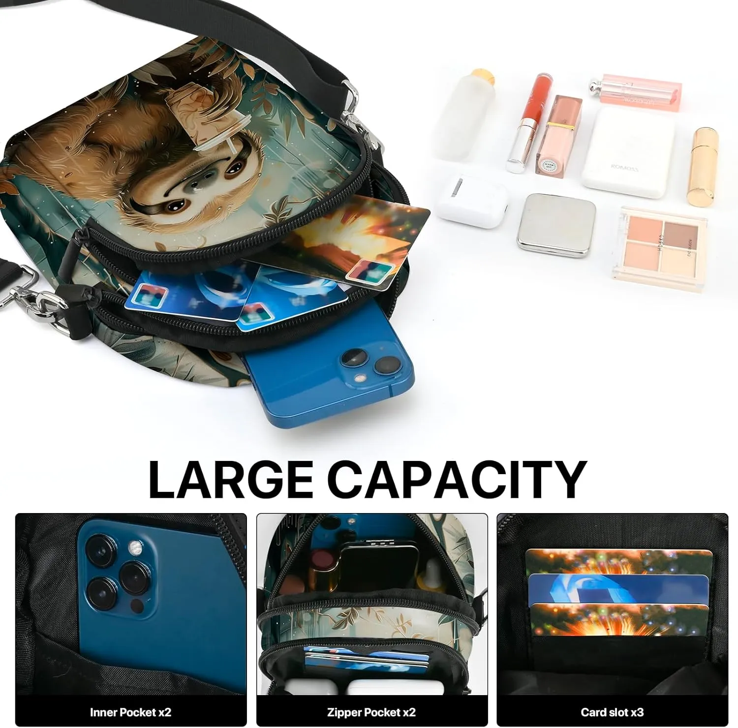 FyLybois Small Crossbody Bags for Women Casual Cell Phone Bag Wallet Purse Waterproof with Card Slots Adjustable Strap