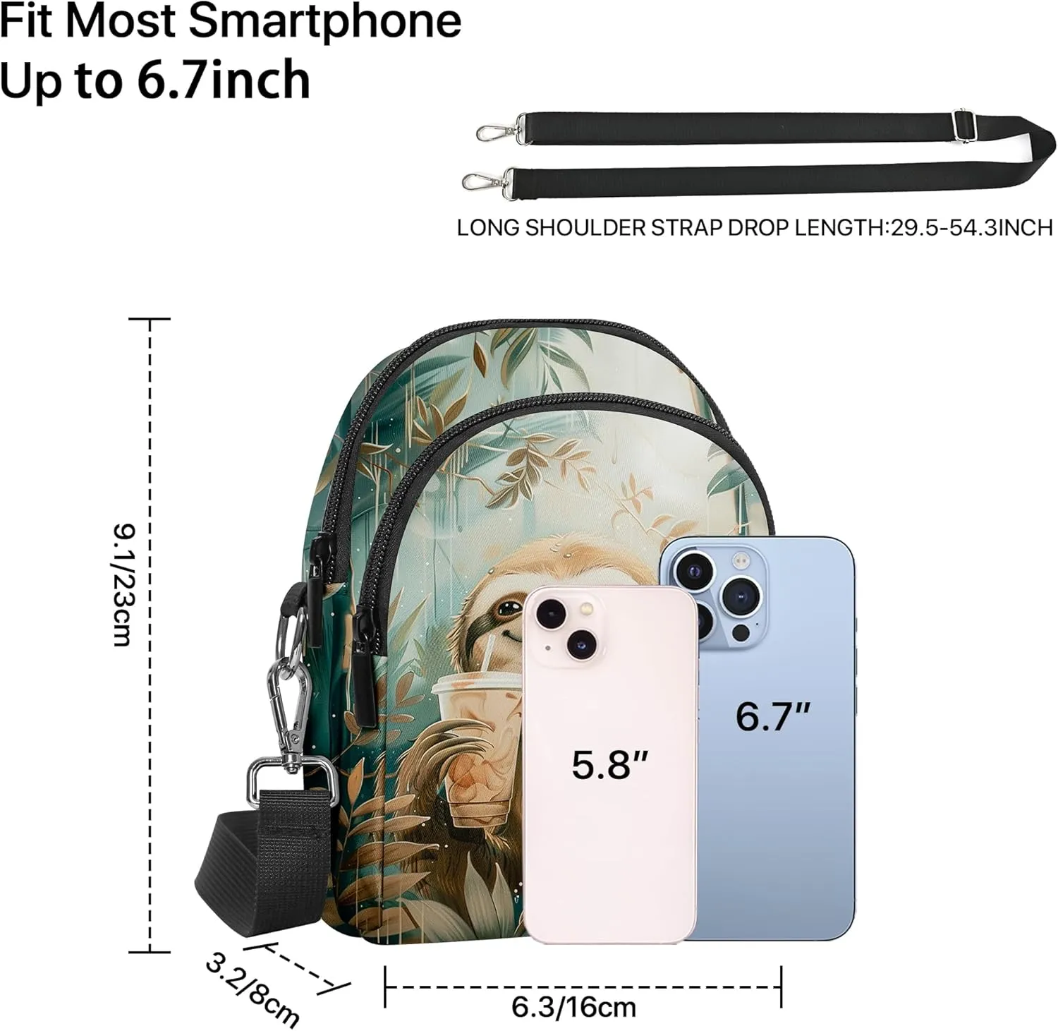 FyLybois Small Crossbody Bags for Women Casual Cell Phone Bag Wallet Purse Waterproof with Card Slots Adjustable Strap