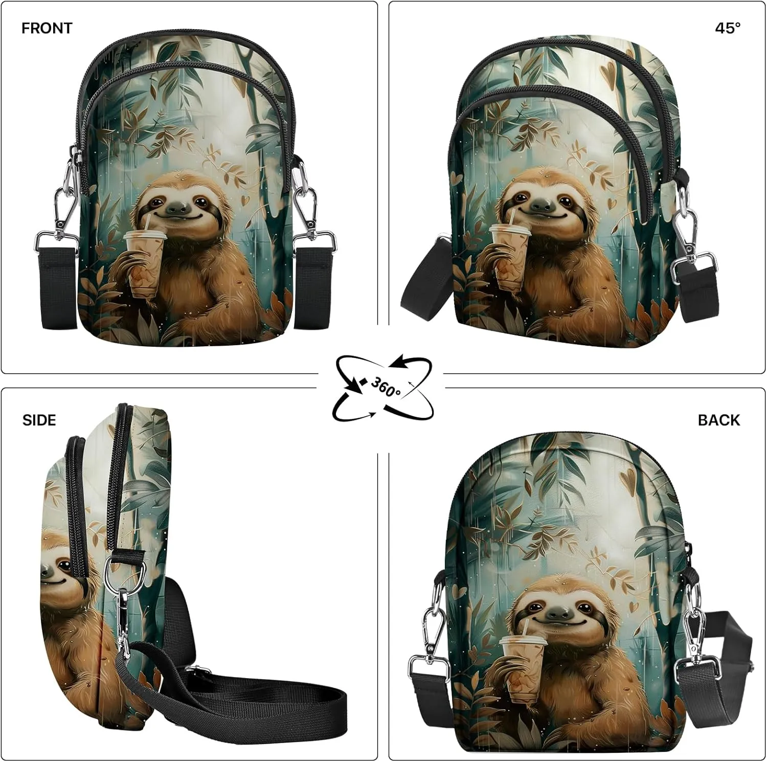 FyLybois Small Crossbody Bags for Women Casual Cell Phone Bag Wallet Purse Waterproof with Card Slots Adjustable Strap