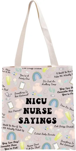 G2TUP Future Nicu Nurse Gift Nurse Sayings Tote Bag Neonatal Nurse Handbag Tiny Human Nurse Gift