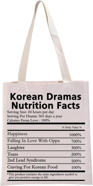 G2TUP Korean Drama Lover Gift - Tote Bag for Korean Drama Fans and Addicts