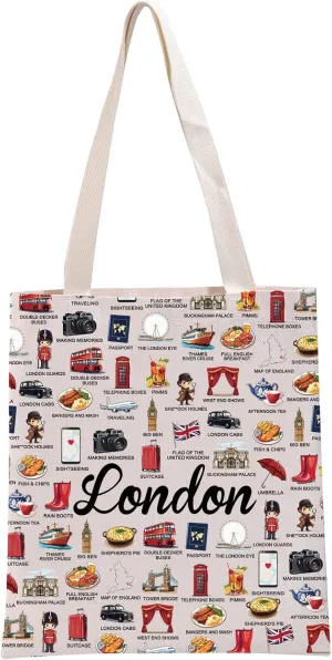 G2TUP London Lover Gift London Travel Tote Bag British Culture Handbag London Tourism Gift England Lover Gift