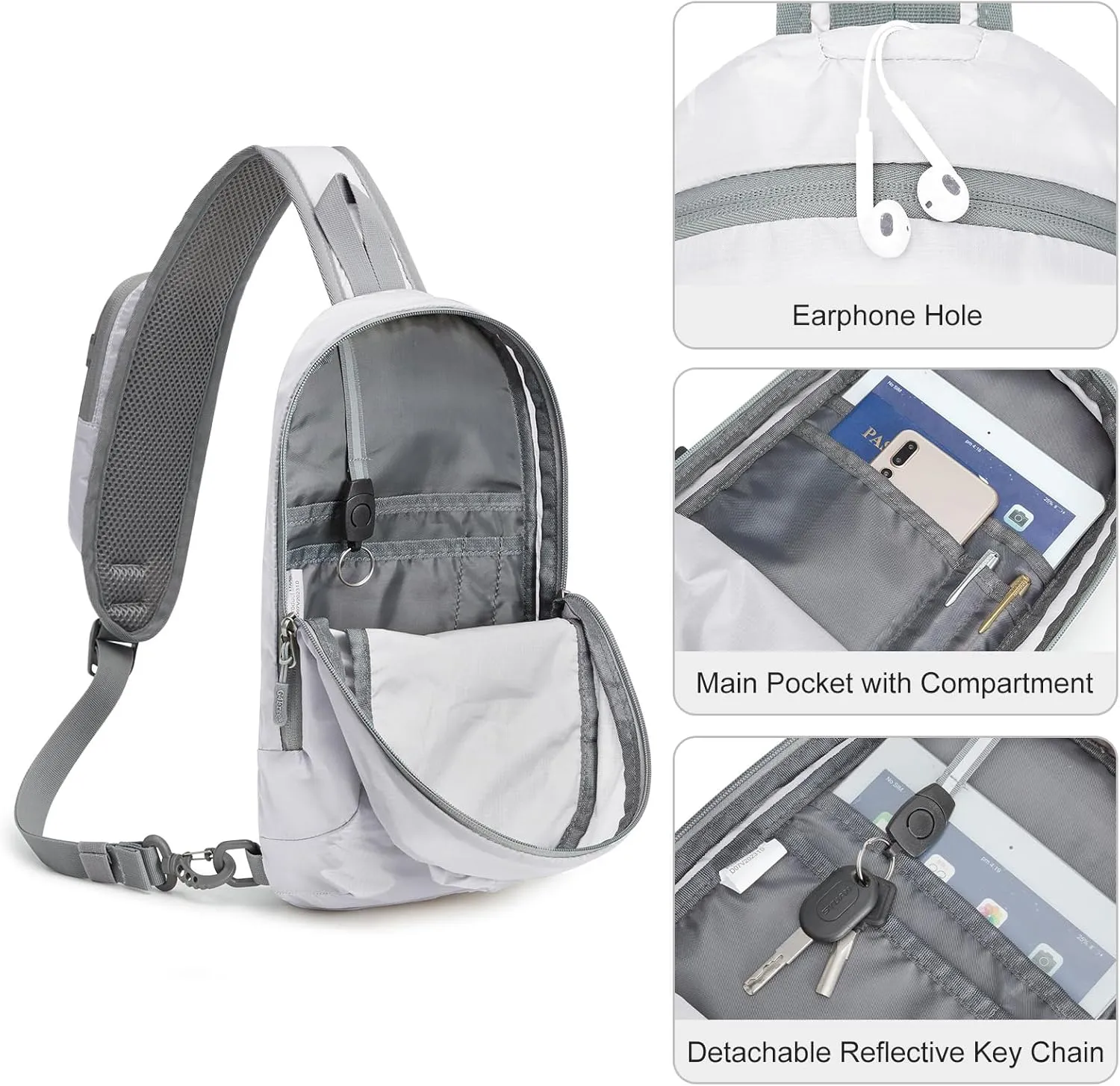 G4Free Sling Bag RFID Blocking Lightweight Crossbody Backpack Chest Shoulder Bag for Travel Sports Running Hiking