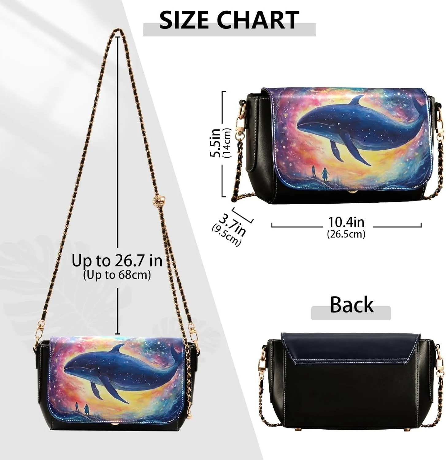 GAIGEO Watercolor Cupcakes Womens Leather Bag with Zipper, Medium Shoulder Bag for Women