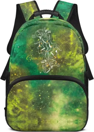 Gemini Hiking Backpack Printed Computer Backpacks for Laptops Ergonomic Shoulder Straps Schoolbag Purse for College School Teens Children