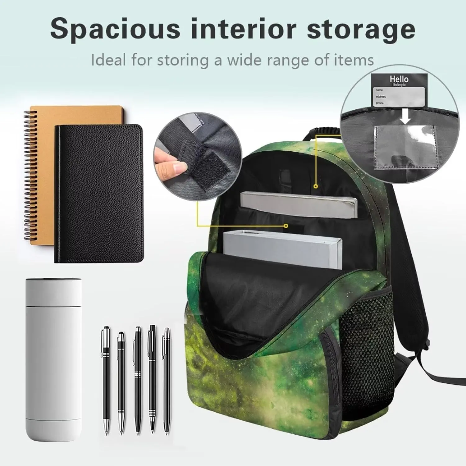 Gemini Hiking Backpack Printed Computer Backpacks for Laptops Ergonomic Shoulder Straps Schoolbag Purse for College School Teens Children