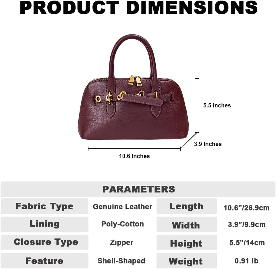 Genuine Leather Crossbody Bag for Women with Top Handle, Small Shoulder Tote Handbag, Designer Satchel Purse for Everyday Use