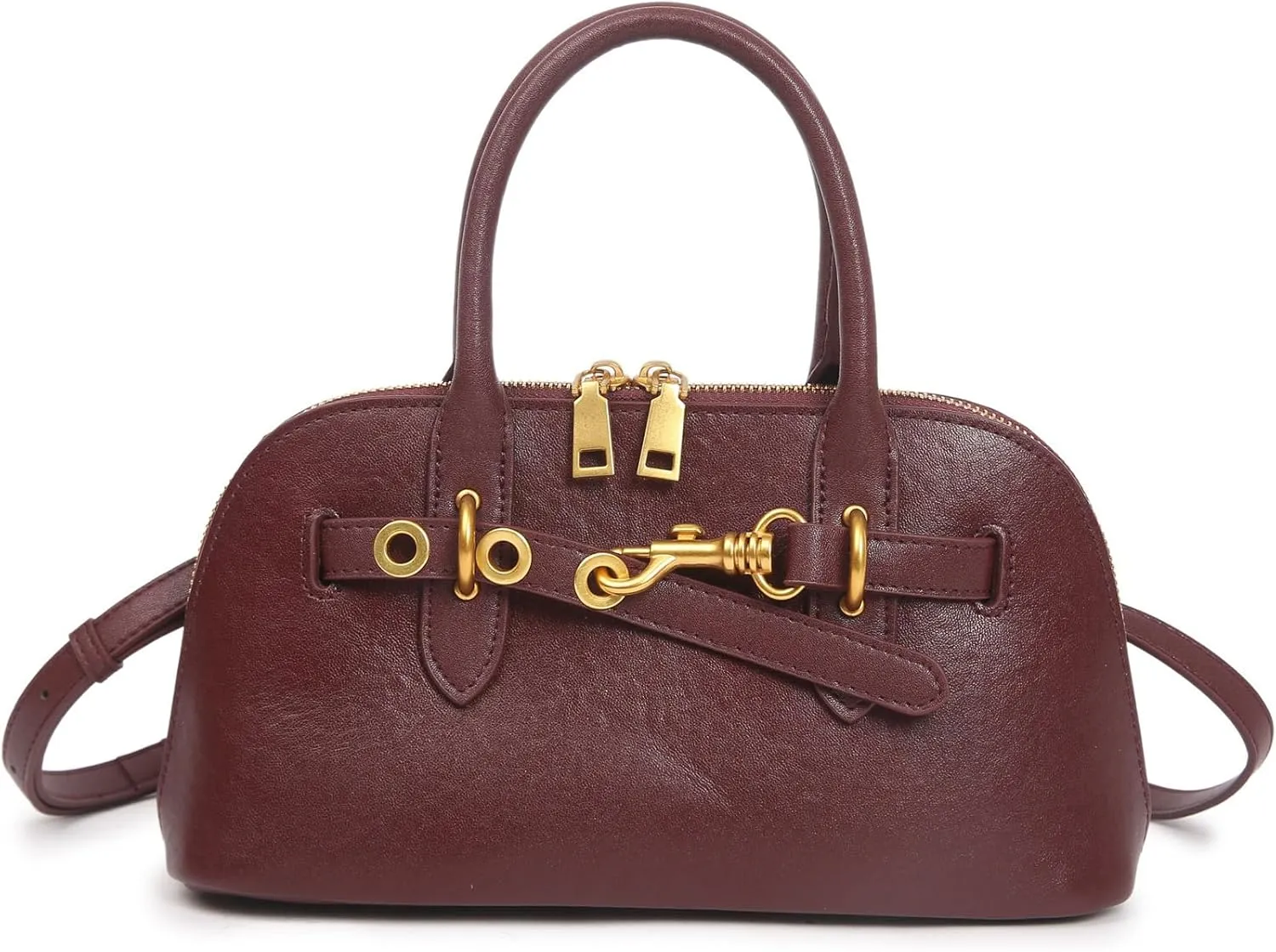 Genuine Leather Crossbody Bag for Women with Top Handle, Small Shoulder Tote Handbag, Designer Satchel Purse for Everyday Use
