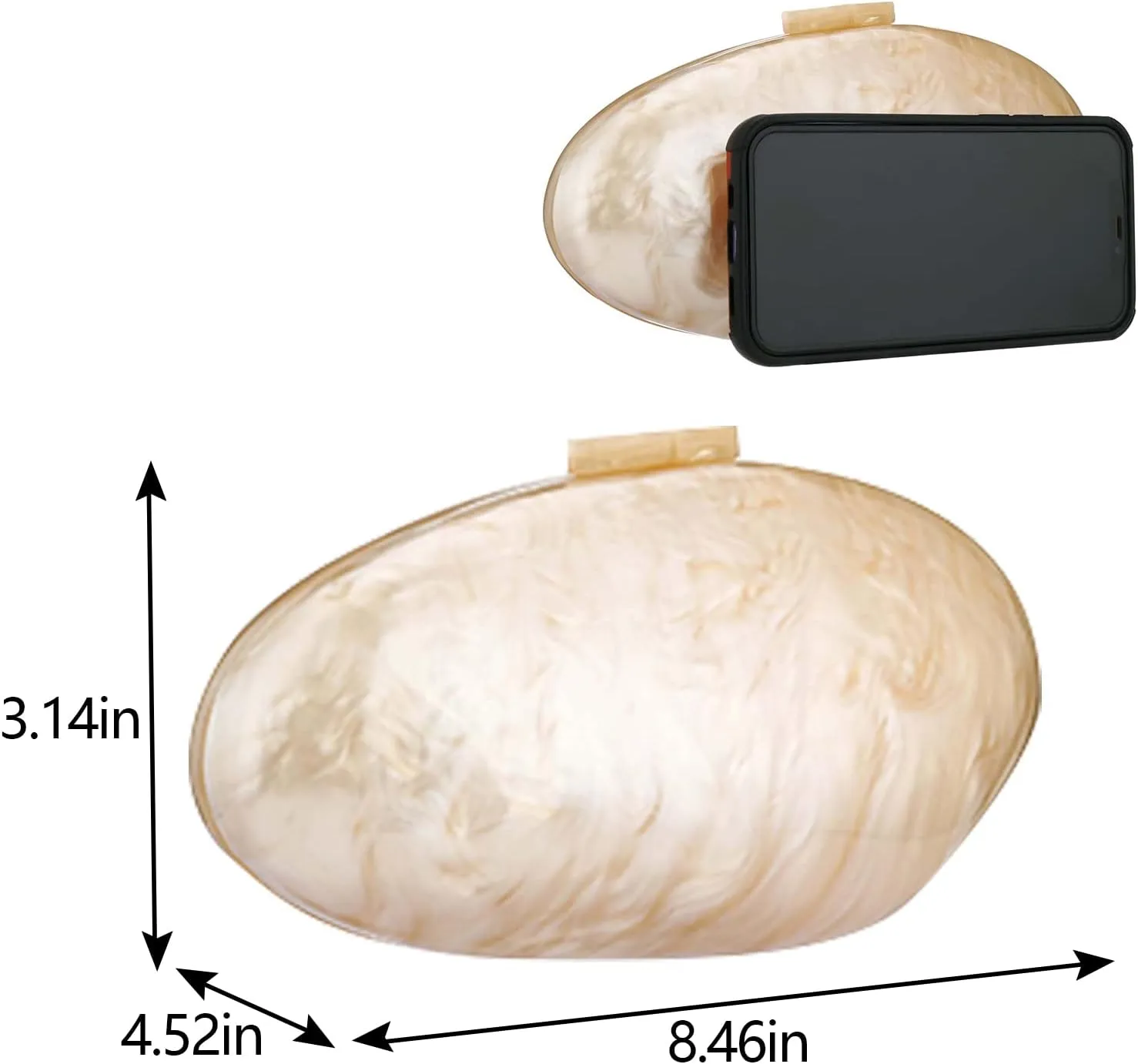 Gets Acrylic Purses and Handbags for Women Shell Shape Shoulder Crossbody Bag with Chain Clutch Purse for Wedding Party