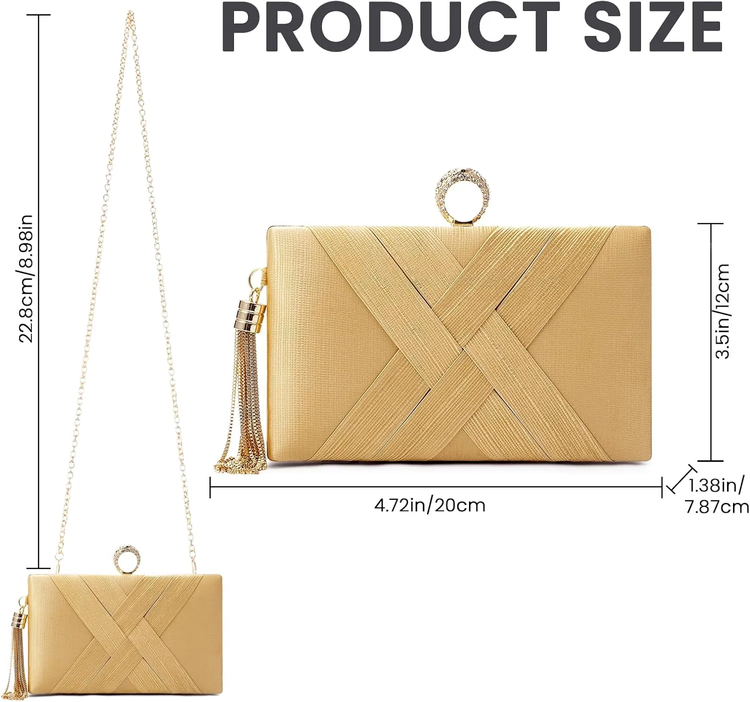 Gets Clutch Purses for Women Tassel Evening Bag Sparkly Diamond Party Clutch Crossbody & Shoulder Bag for Bride Prom Wedding
