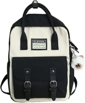 GGOOB Aesthetic Backpack Cute Kawaii Backpack for School Backpack Cute Aesthetic (black)