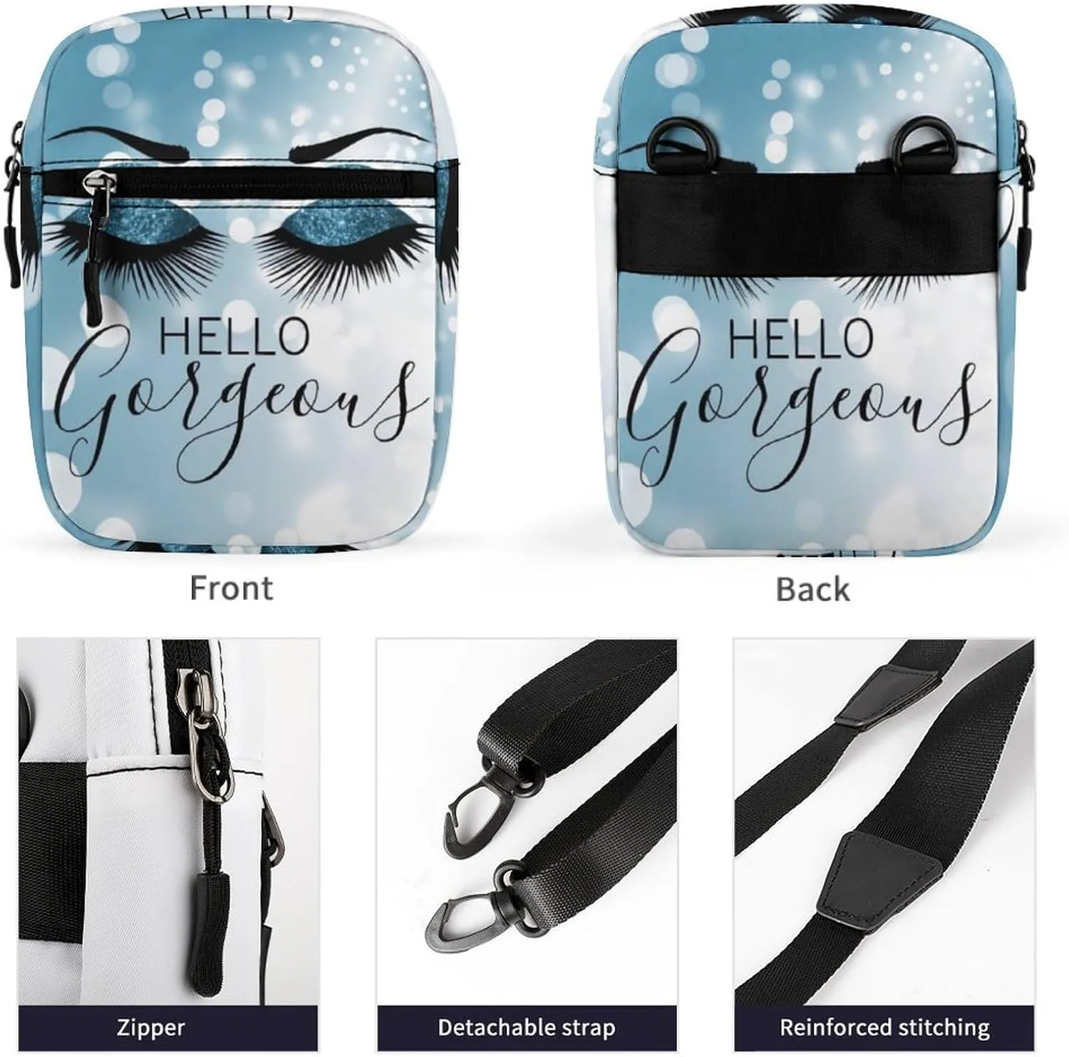 Gorgeous Blue Eyes Crossbody Bag Small Shoulder Bag Waterproof, Lightweight And Convenient