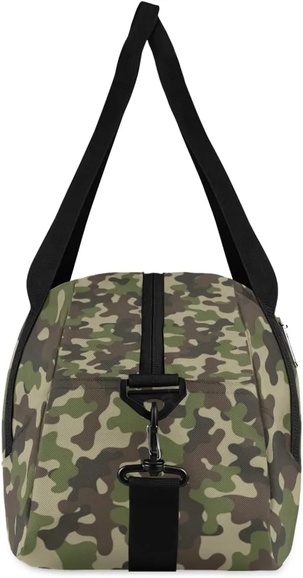 Green Camouflage camo Custom Name Kids Duffel Bags Personalized Customized Sports Gym Bag Girls Dance Bag Tote Overnight Weekender Sleepover Carry On Travel Bag for Boys Girls