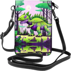 Green dinosaur Women's crossbody bag, crossbody phone bag, tassel wallet with shoulder strap, best gift for women.