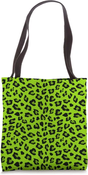 Green Leopard Animal Jungle Print Pattern Tote Bag