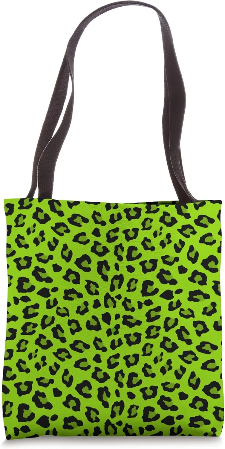 Green Leopard Animal Jungle Print Pattern Tote Bag