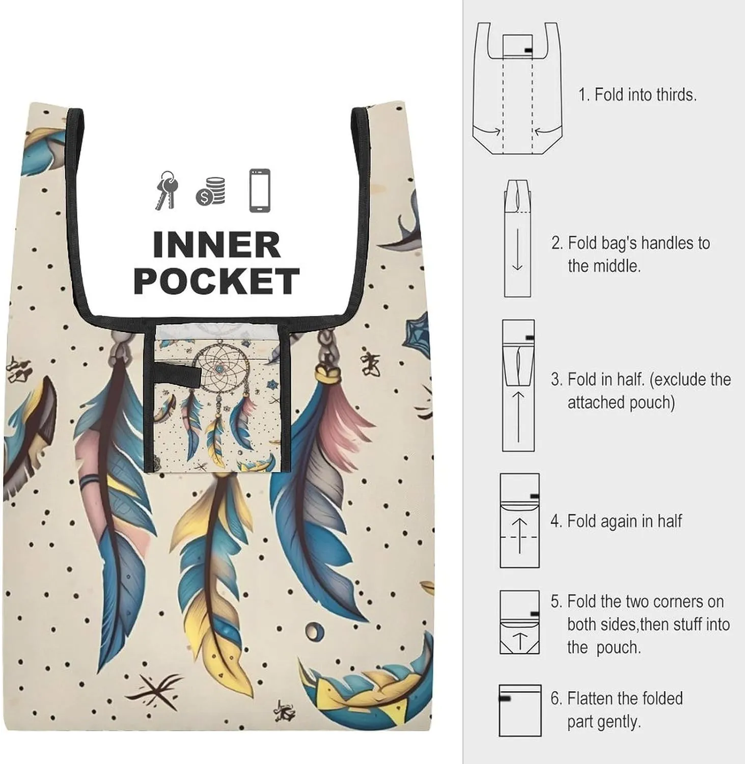 Grocery Bag Reusable Tote Bag Foldable Dog Paw Print Shopping Bag Handbag Washable Shoulder Bag for Travel