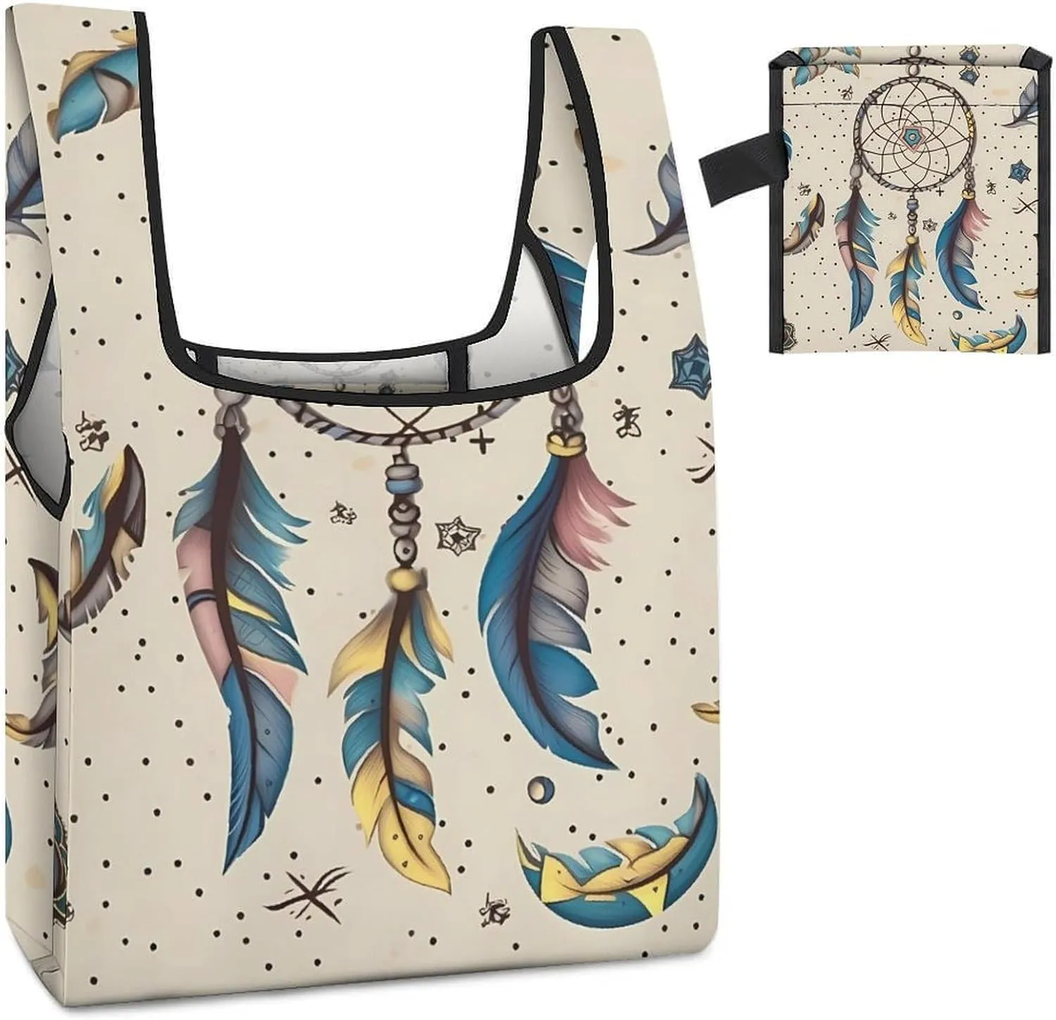 Grocery Bag Reusable Tote Bag Foldable Dog Paw Print Shopping Bag Handbag Washable Shoulder Bag for Travel