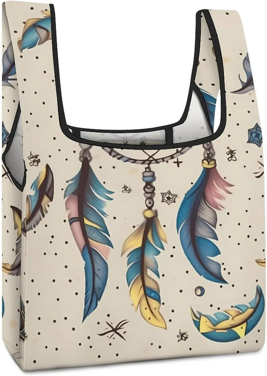 Grocery Bag Reusable Tote Bag Foldable Dog Paw Print Shopping Bag Handbag Washable Shoulder Bag for Travel