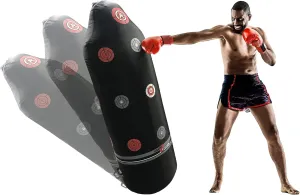 Ground & Pound Heavy Duty Rebound Workout Bag for Adults & Kids - 69" Tall, Black with Red Targets - 70lbs. for Kickboxing, Punching, Kicking