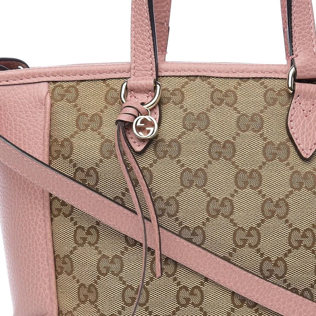 Gucci GG Canvas Small Bree Tote in Soft Pink