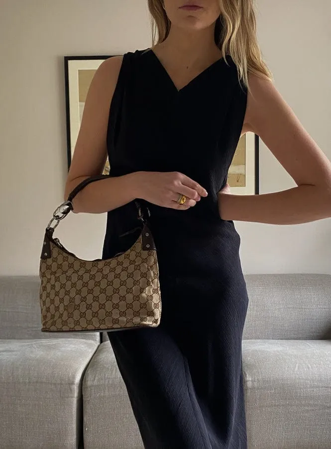 Gucci Vintage Logo Canvas Shoulder Bag