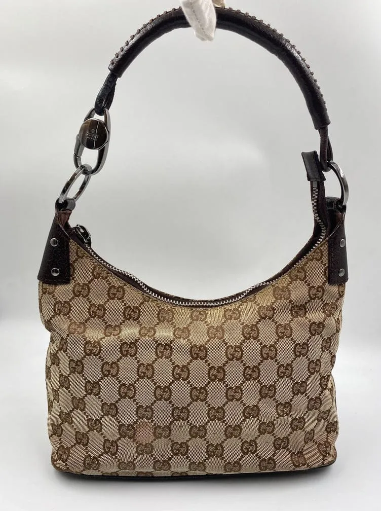 Gucci Vintage Logo Canvas Shoulder Bag