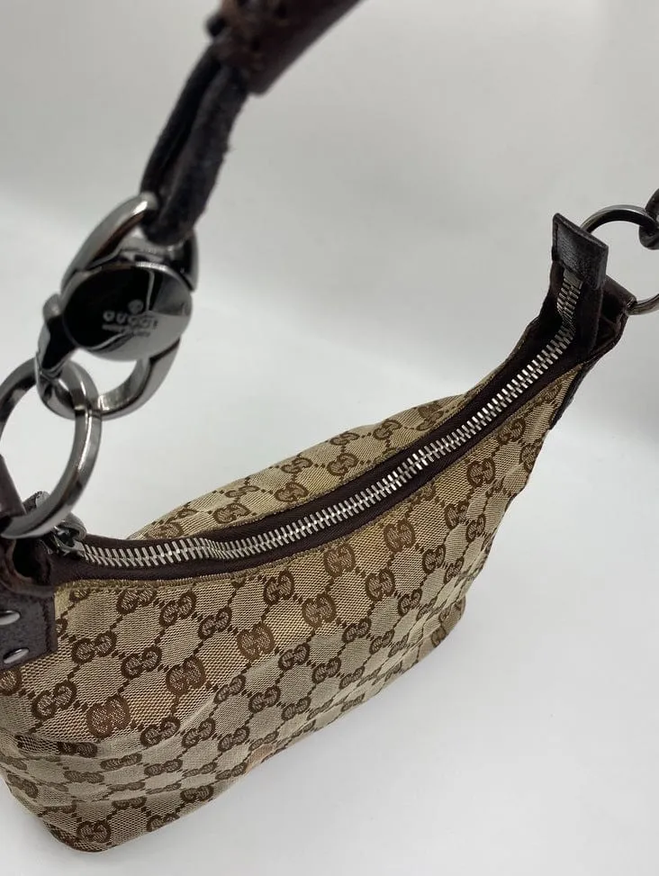 Gucci Vintage Logo Canvas Shoulder Bag