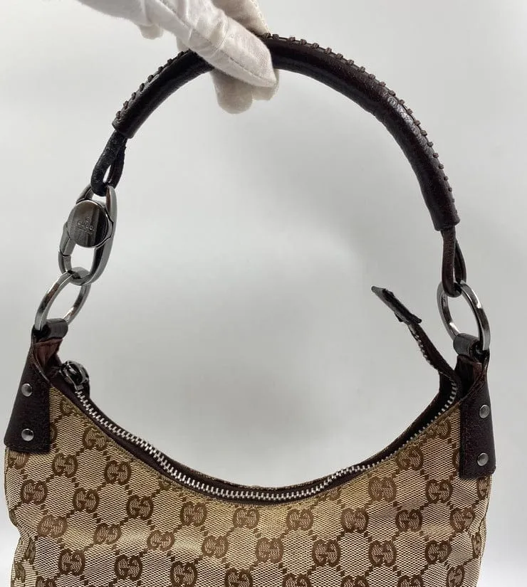 Gucci Vintage Logo Canvas Shoulder Bag