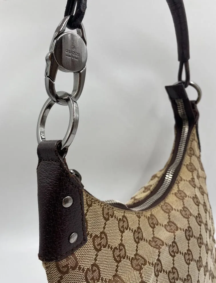 Gucci Vintage Logo Canvas Shoulder Bag