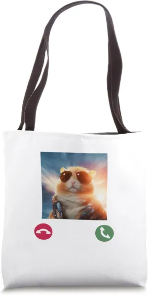 Hamster Meme Calling Cool Hamster Call - Accept or Decline? Tote Bag
