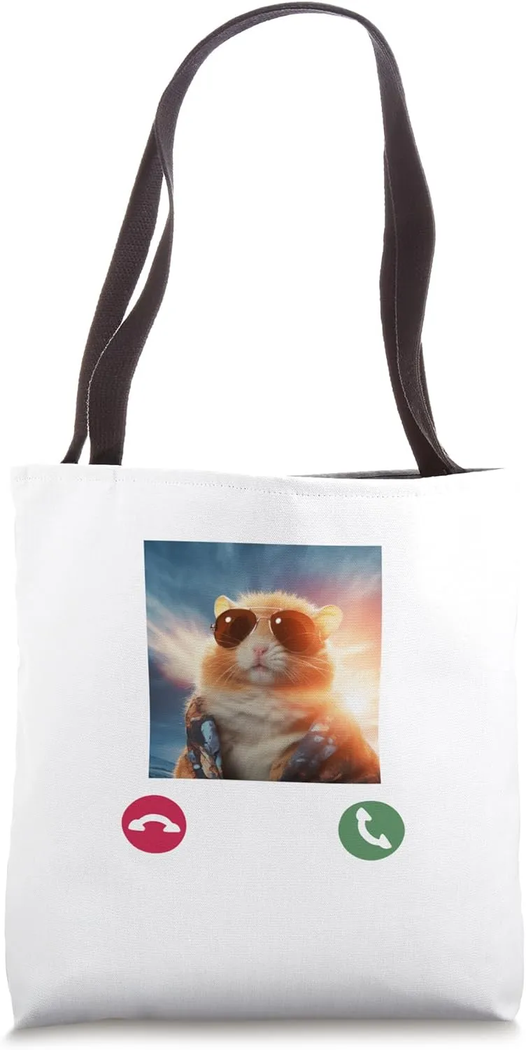 Hamster Meme Calling Cool Hamster Call - Accept or Decline? Tote Bag