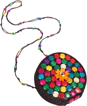 Handmade Ethnic Style Coconut Shell Wallet: For Girls - Crossbody Phone Bag - Lightweight And Durable Coin Purse - Ideal For Shopping And Travel